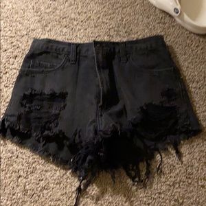 Black high rise shorts